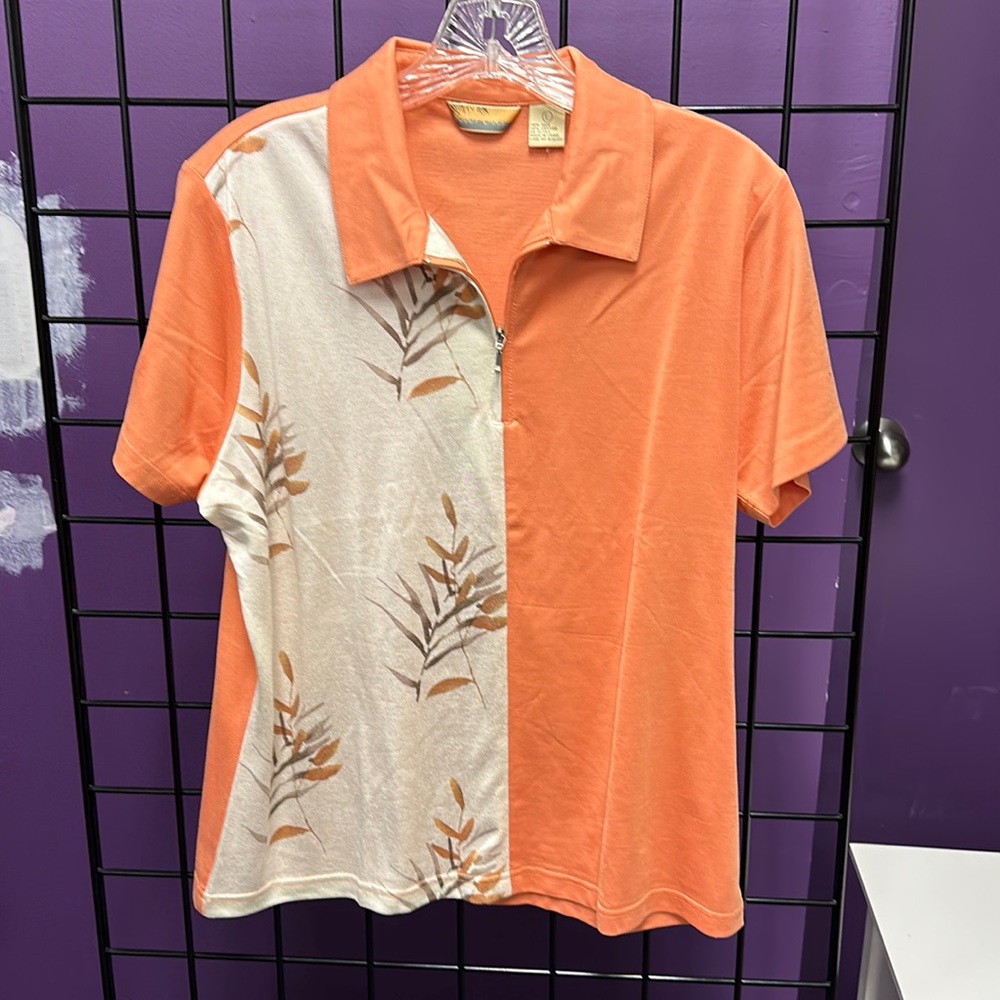 💜Bobby Chan Orange White Polo L